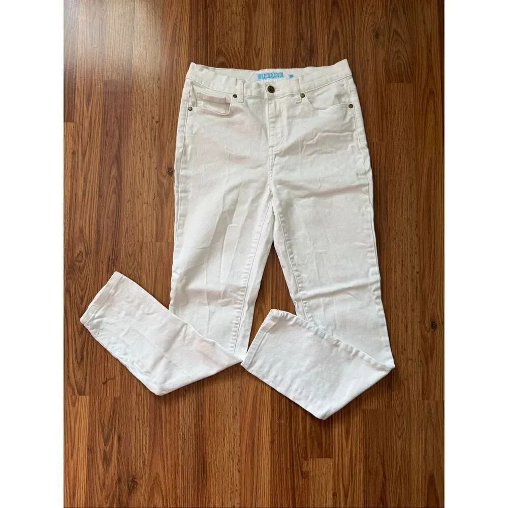 Draper James Women's Zip-fly High Rise Tootsie Skinny Jeans White Size 28 NWOT